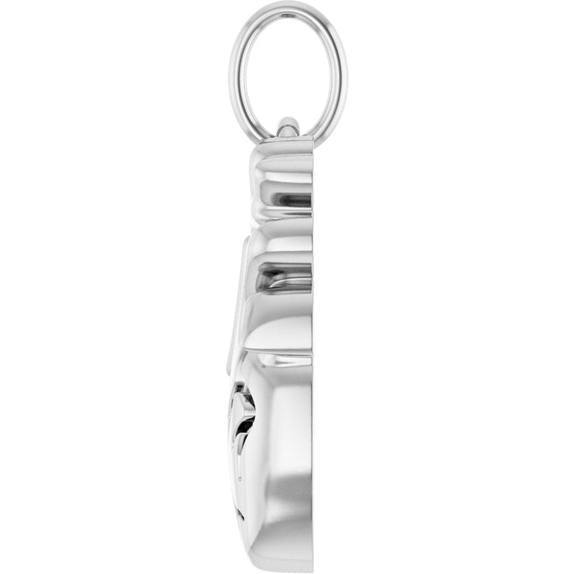 14K Gold Anatomical Heart Necklace or Pendant - White Gold - view 3