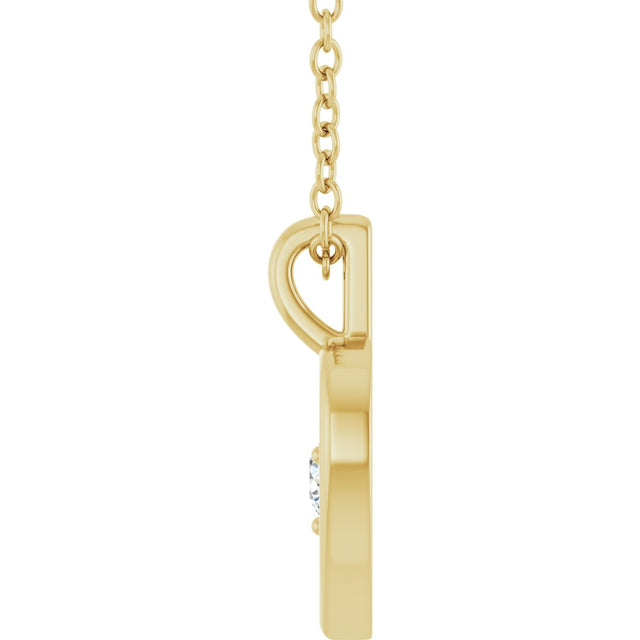 14K Gold Round Natural Diamond Accented Heart Necklace or Pendant – 1/10 CTW - Yellow Gold - view 6