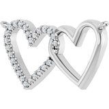 Platinum Round Natural Diamond Interlocking Heart Necklace - view 5