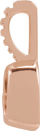 14K Gold Round Natural Diamond Engravable Heart Pendant - Rose Gold - view 5