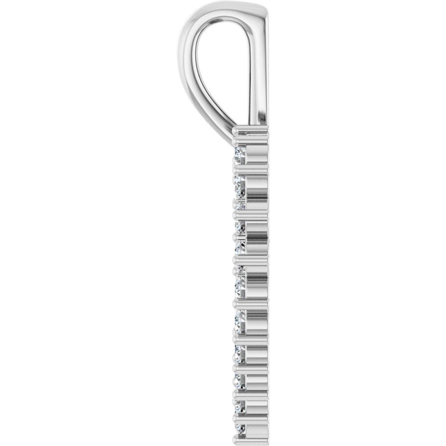 Platinum Round Natural Diamond Accented Heart Necklace or Pendant – 1/3 CTW - view 6