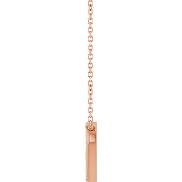 14K Gold Round Natural Diamond Interlocking Heart Necklace - Rose Gold - view 6