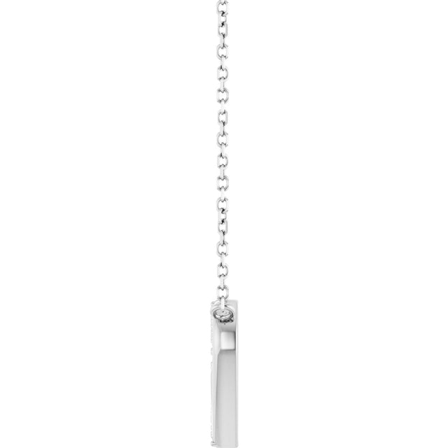 14K Gold Round Natural Diamond Interlocking Heart Necklace - White Gold - view 6