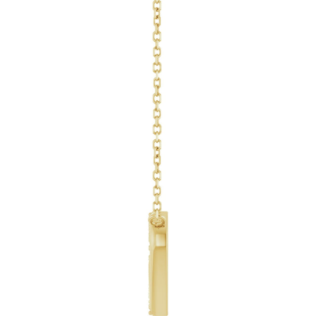 14K Gold Round Natural Diamond Interlocking Heart Necklace - Yellow Gold - view 6