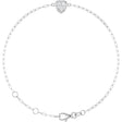 14K Gold Natural Diamond Heart & Paperclip-Style Link Bracelet - White Gold