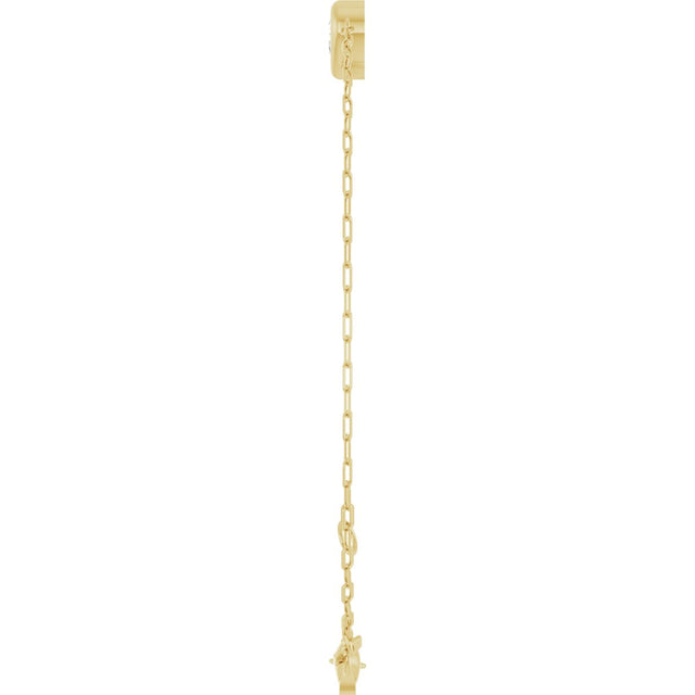 14K Gold Natural Diamond Heart & Paperclip-Style Link Bracelet - Yellow Gold - view 3