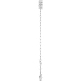14K Gold Natural Diamond Heart & Paperclip-Style Link Bracelet - White Gold - view 3