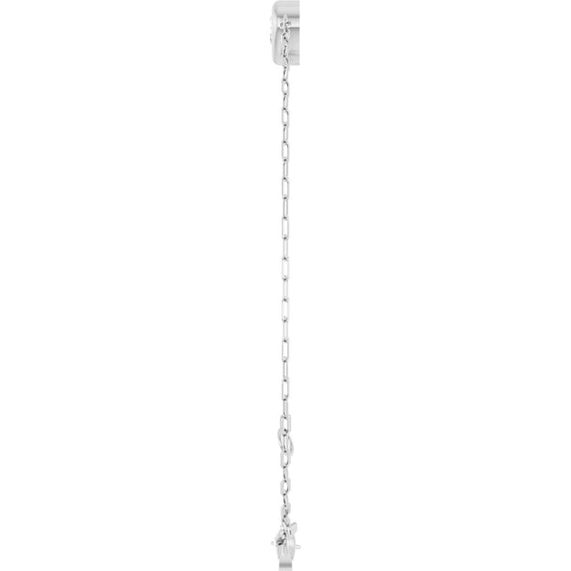 14K Gold Natural Diamond Heart & Paperclip-Style Link Bracelet - White Gold - view 3