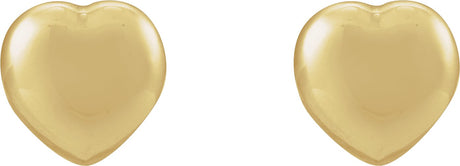 14K Gold Heart Earrings - view 2