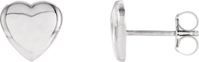 Platinum Heart Earrings