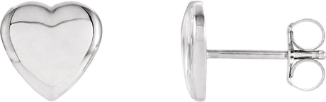 Platinum Heart Earrings