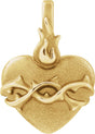 14K Gold Sacred Heart Pendant - Yellow Gold