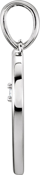 14K Gold Round Natural Diamond Heart Pendant – up to 0.025 CTW - White Gold - view 4