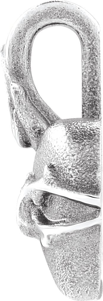 14K Gold Sacred Heart Pendant - White Gold - view 2