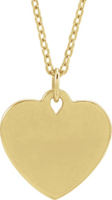 14K Gold Engravable Floral Heart Necklace or Pendant - Yellow Gold - view 3