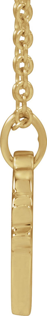 14K Gold Round Natural Diamond Engravable Accented Heart Necklace or Pendant – 005 CTW - Yellow Gold - view 5