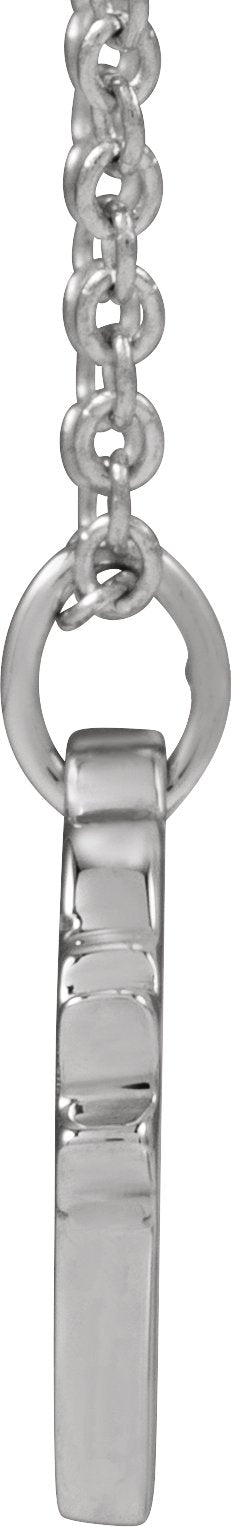 14K Gold Round Natural Diamond Engravable Accented Heart Necklace or Pendant – 005 CTW - White Gold - view 5