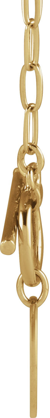 14K Gold Engravable Toggle Necklace - Yellow Gold - view 2