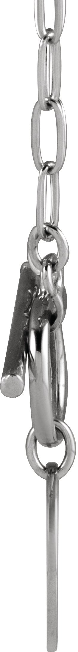 14K Gold Engravable Toggle Necklace - White Gold - view 2