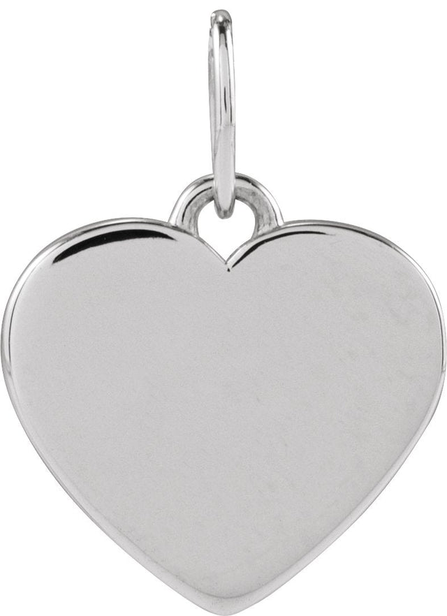 Platinum Round Natural Diamond Engravable Paw Print Heart Pendant - view 8