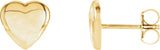 14K Gold Heart Earrings – 8x8mm - Yellow Gold