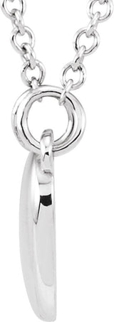 14K Gold Heart Necklace – 9x8.45mm - White Gold - view 2