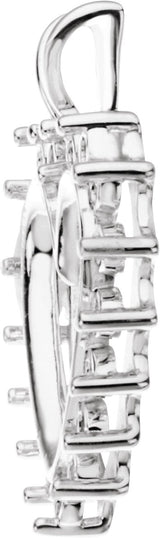 14K Gold Round Natural Diamond Heart Pendant – 9/10 CTW - White Gold - view 5