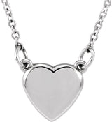 14K Gold Heart Necklace – 9x8.45mm - White Gold