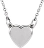 14K Gold Heart Necklace – 9x8.45mm - White Gold