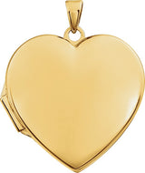 14K Gold Engravable Heart Locket - Yellow Gold