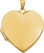 14K Gold Engravable Heart Locket - Yellow Gold