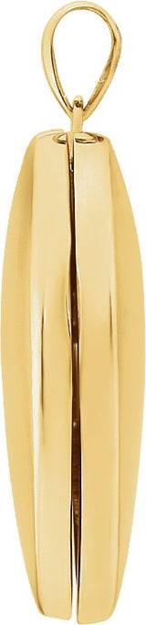14K Gold Engravable Heart Locket - Yellow Gold - view 2