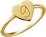 14K Gold Be Posh Engravable Heart Signet Ring - Yellow Gold - view 3
