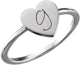 14K Gold Be Posh Engravable Heart Signet Ring - White Gold - view 3