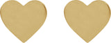 14K Gold Engravable Heart Stud Earrings - Yellow Gold - view 2