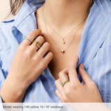 18K Gold Puffed Heart Necklace or Pendant - view 4