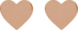 14K Gold Engravable Heart Stud Earrings - Rose Gold - view 2