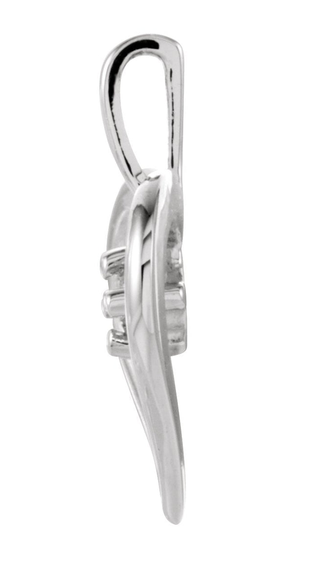 14K Gold Round Natural Diamond Heart Pendant – 0.02 CTW - view 4