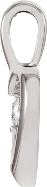 14K Gold Round Natural Diamond Accented Heart Pendant – 0.07 CTW - White Gold - view 5