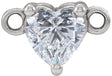 Platinum Heart Natural Diamond Family Bar Necklace