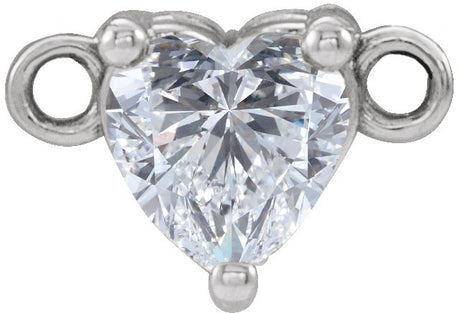 Platinum Heart Natural Diamond Family Bar Necklace