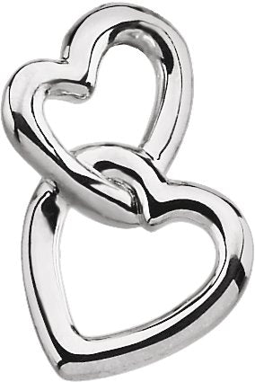 Platinum Interlocking Heart Necklace or Pendant