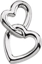 Platinum Interlocking Heart Necklace or Pendant