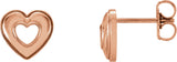 14K Gold Heart Earrings – 8.5x8mm - Rose Gold - view 3