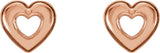 14K Gold Heart Earrings – 8.5x8mm - Rose Gold - view 4