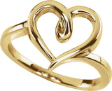 10K Gold Heart Ring IV