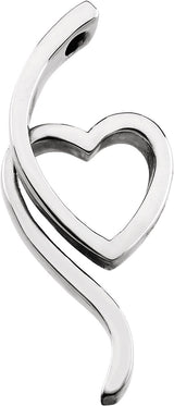 14K Gold Heart Pendant – 31.75x13mm - White Gold