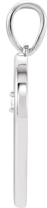 14K Gold Round Natural Diamond Heart Pendant – up to 0.025 CTW - White Gold - view 4