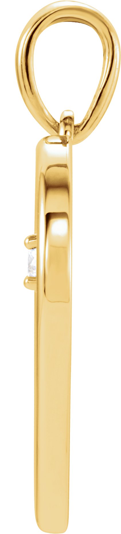 14K Gold Round Natural Diamond Heart Pendant – up to 0.025 CTW - Yellow Gold - view 4