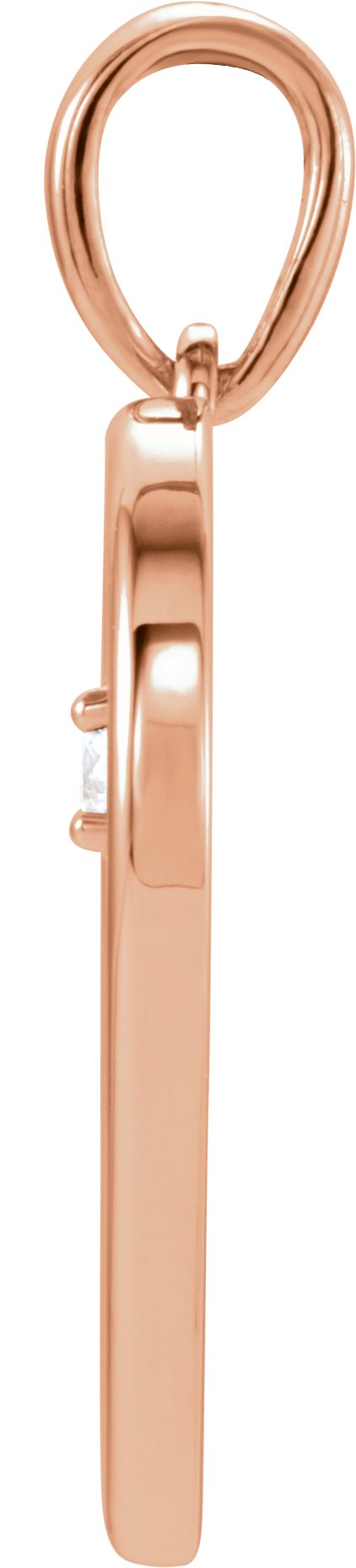 14K Gold Round Natural Diamond Heart Pendant – up to 0.025 CTW - Rose Gold - view 4